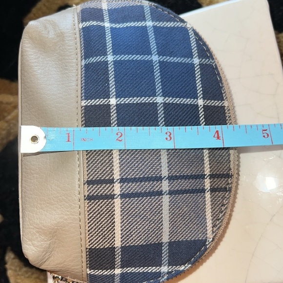 BARBOUR Women’s 2 piece TARTAN Makeup Bags TEMPEST TRENCH TARTAN Blue Tan - Picture 7 of 16